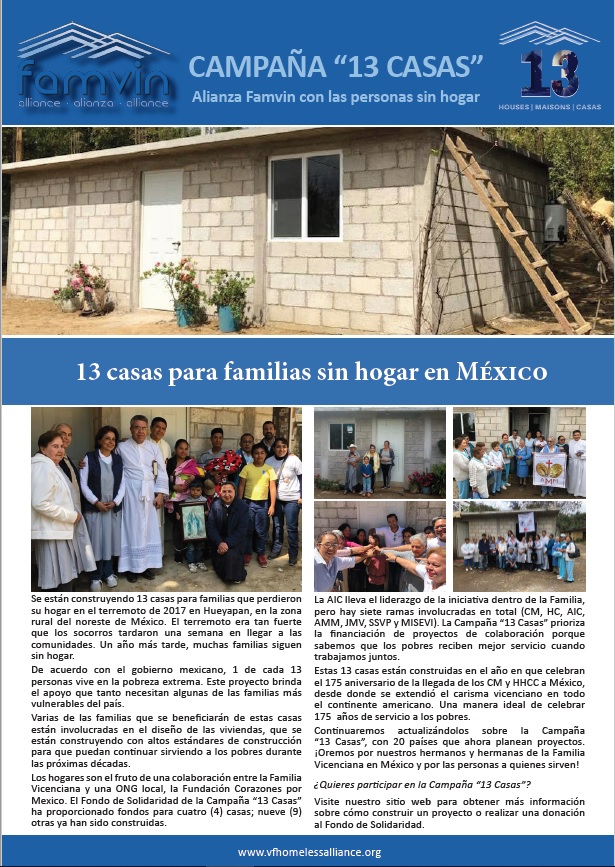 Trece casas para familias sin hogar en México